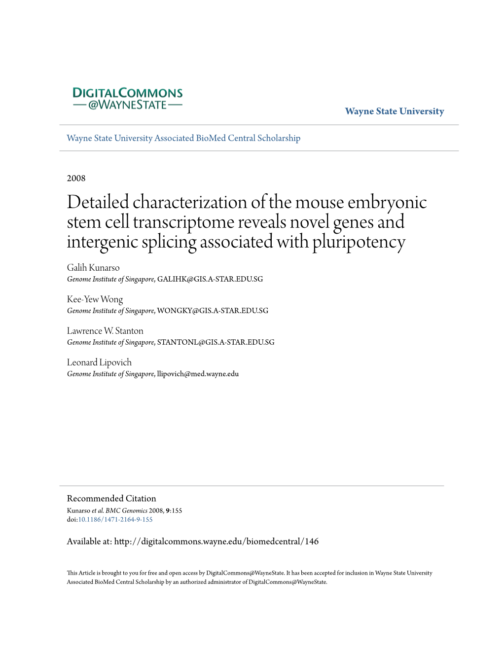 Detailed Characterization of the Mouse Embryonic Stem Cell Transcriptome