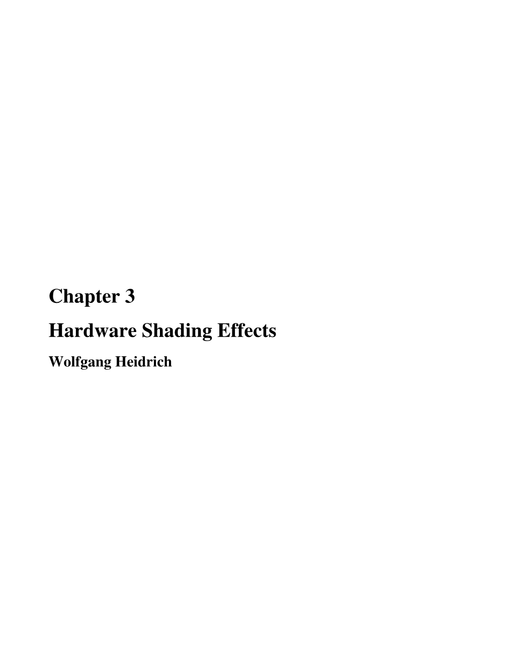 Chapter 3: Hardware Shading Effects