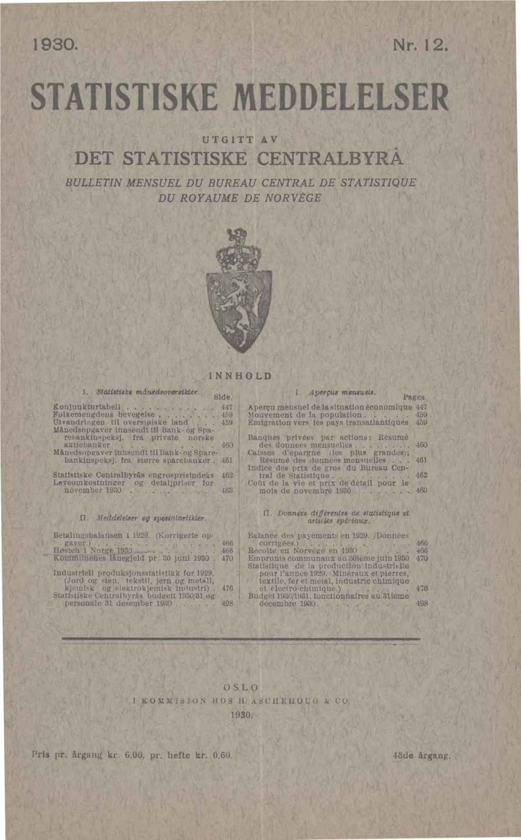 Statistiske Meddelelser 1930