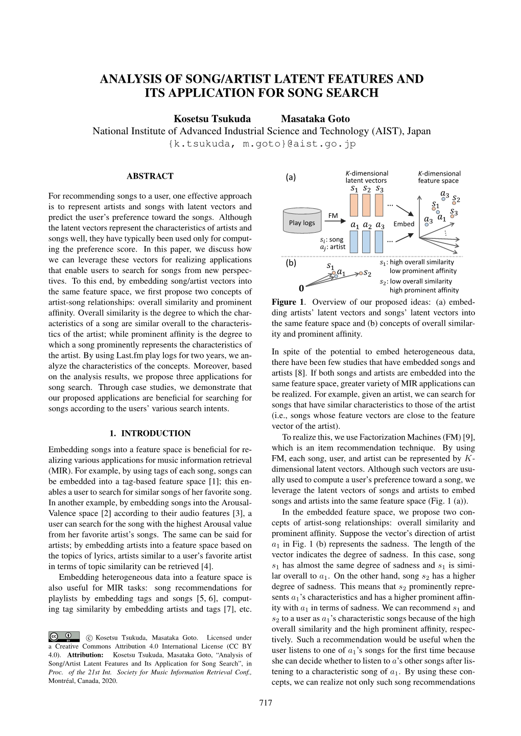 Analysis of Song/Artist Latent Features and Its Application for Song Search