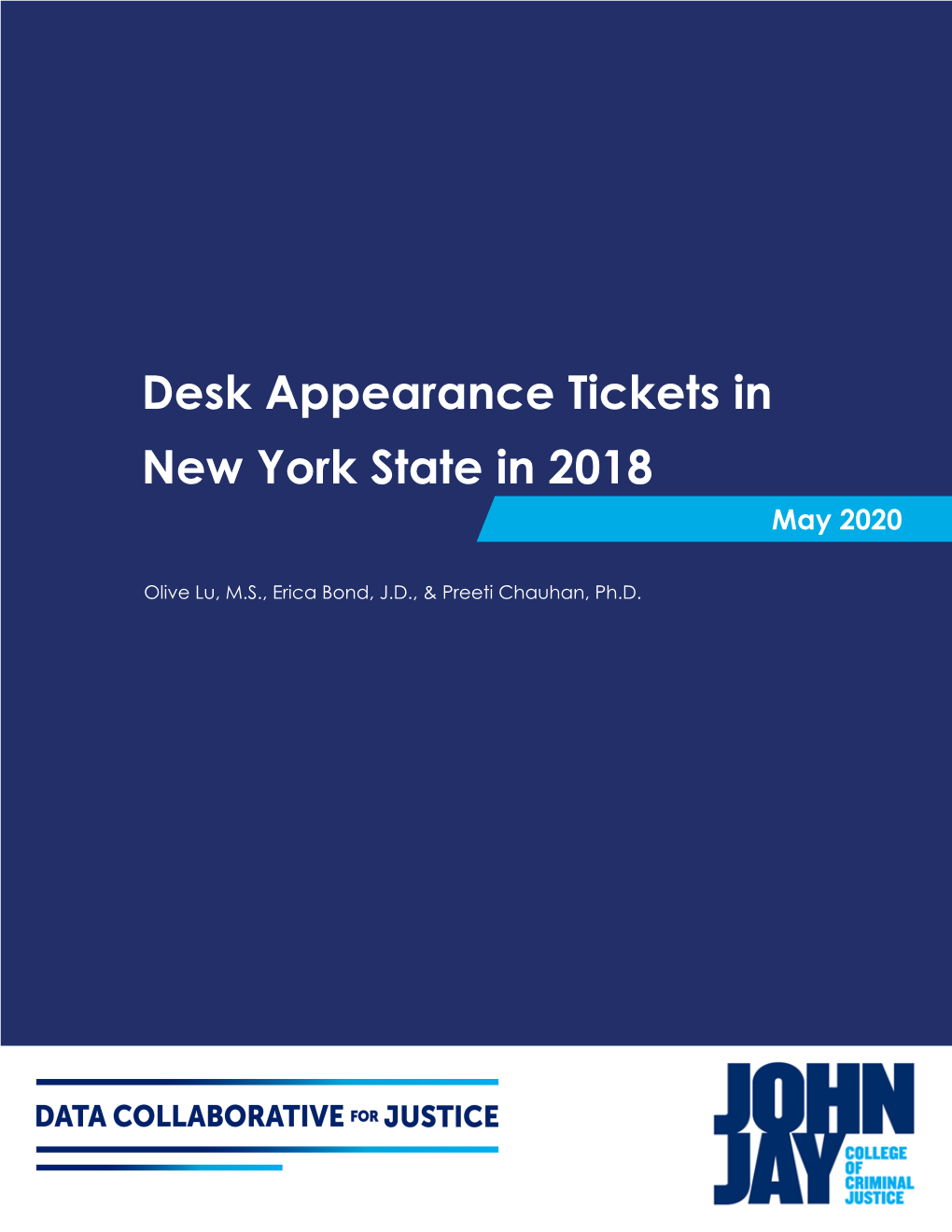 Desk Appearance Tickets in New York State in 2018 May 2020