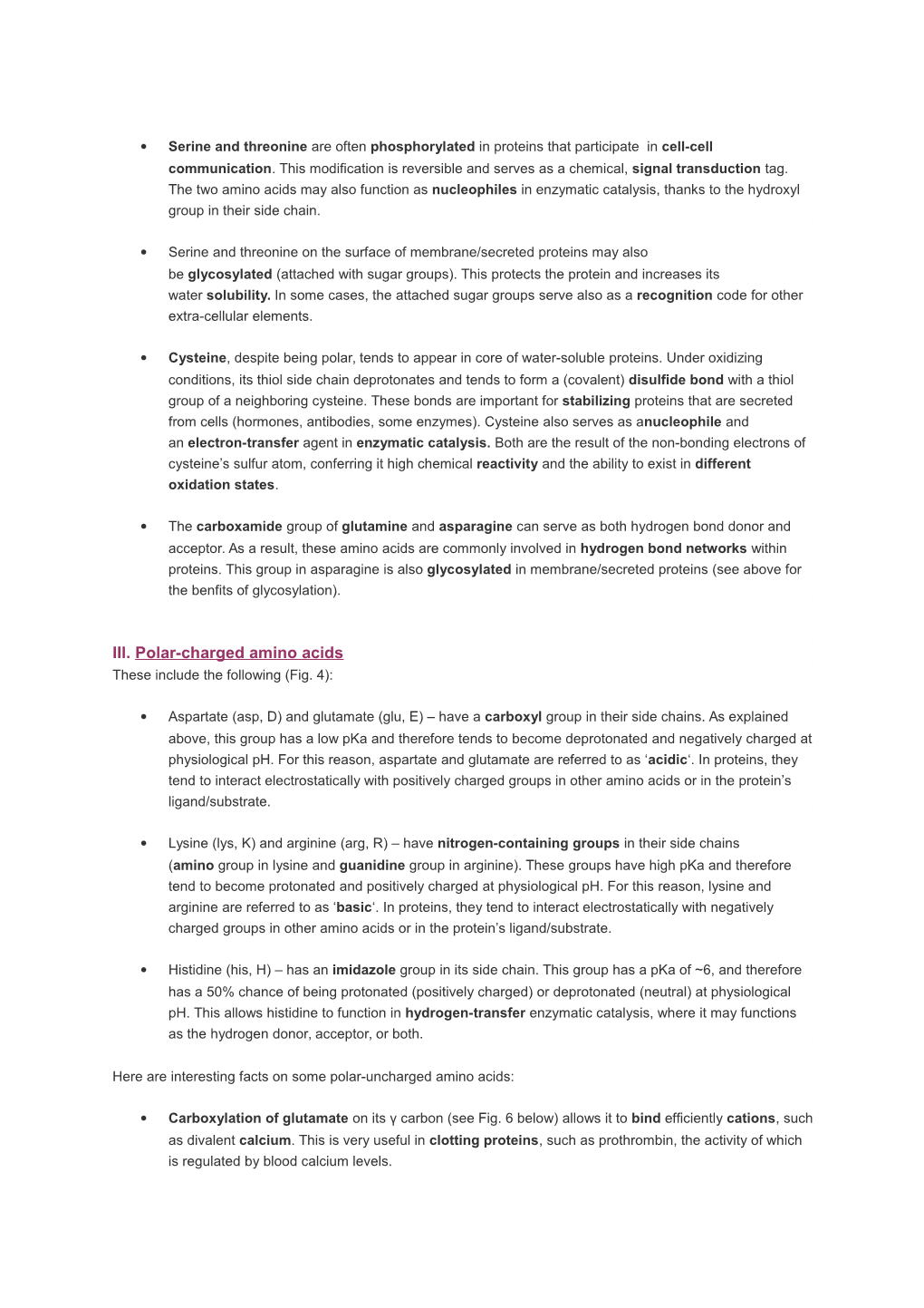 III. Polar-Charged Amino Acids These Include the Following (Fig