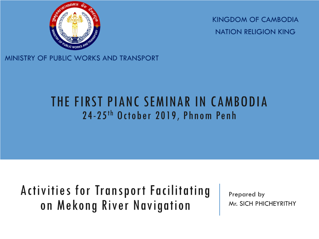 Facilitation on Inland Waterway Transport in Cambodia