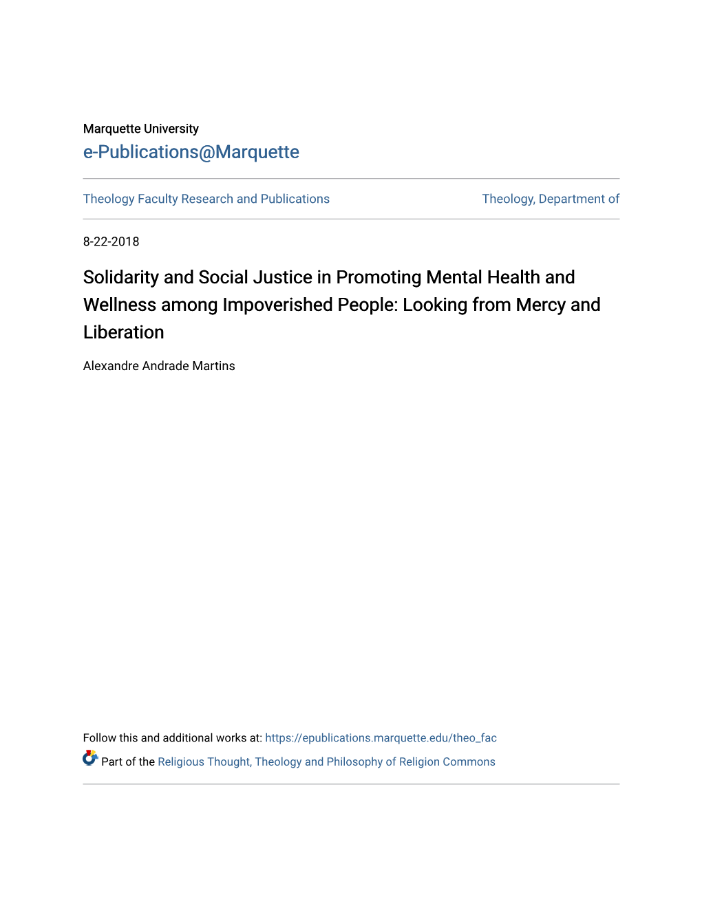Solidarity and Social Justice in Promoting Mental Health and Wellness Among Impoverished People: Looking from Mercy and Liberation