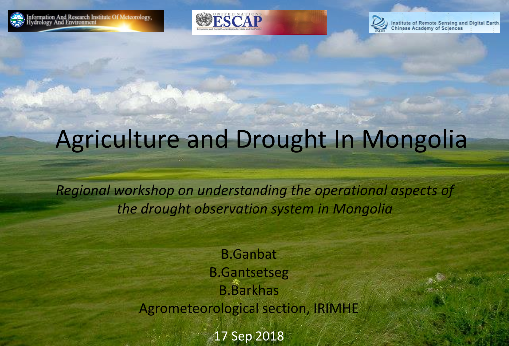 Agriculture and Drought in Mongolia