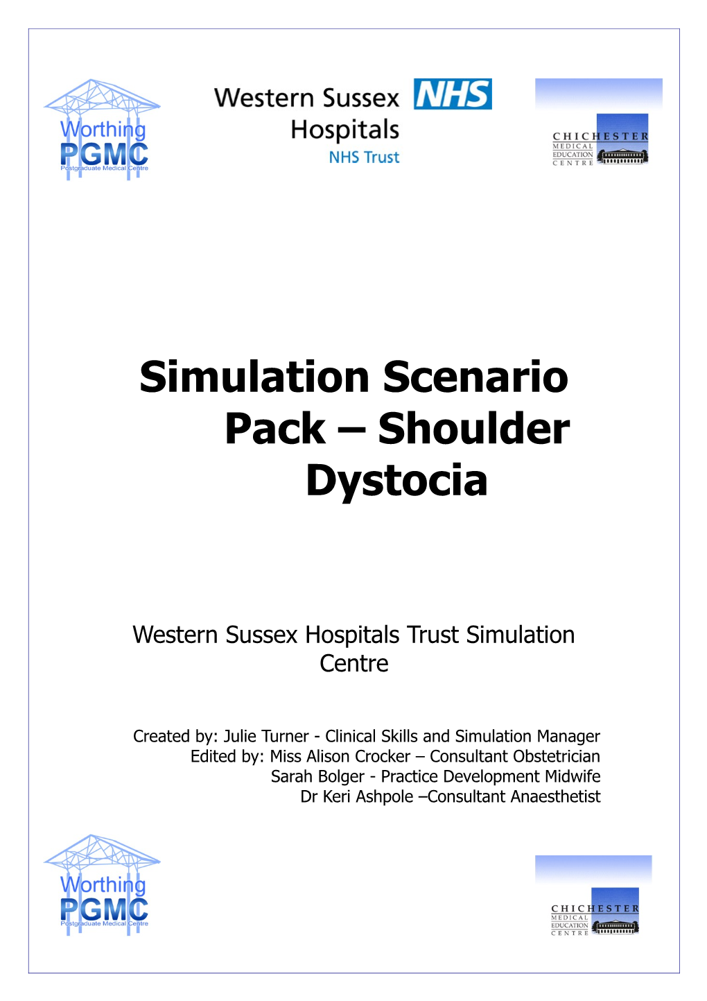 Simulation Scenario Pack Shoulder Dystocia