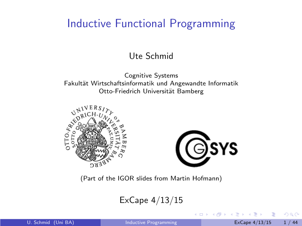 Inductive Functional Programming