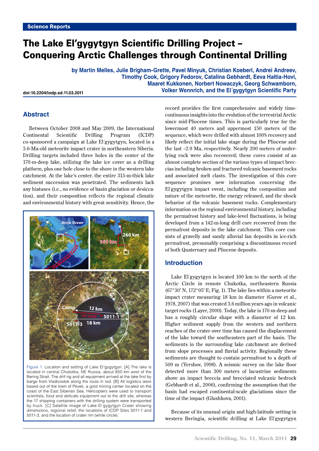 The Lake El'gygytgyn Scientific Drilling Project