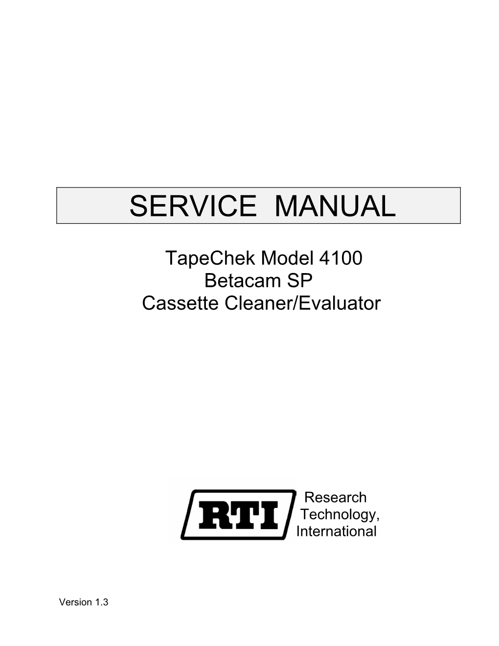 Service Manual