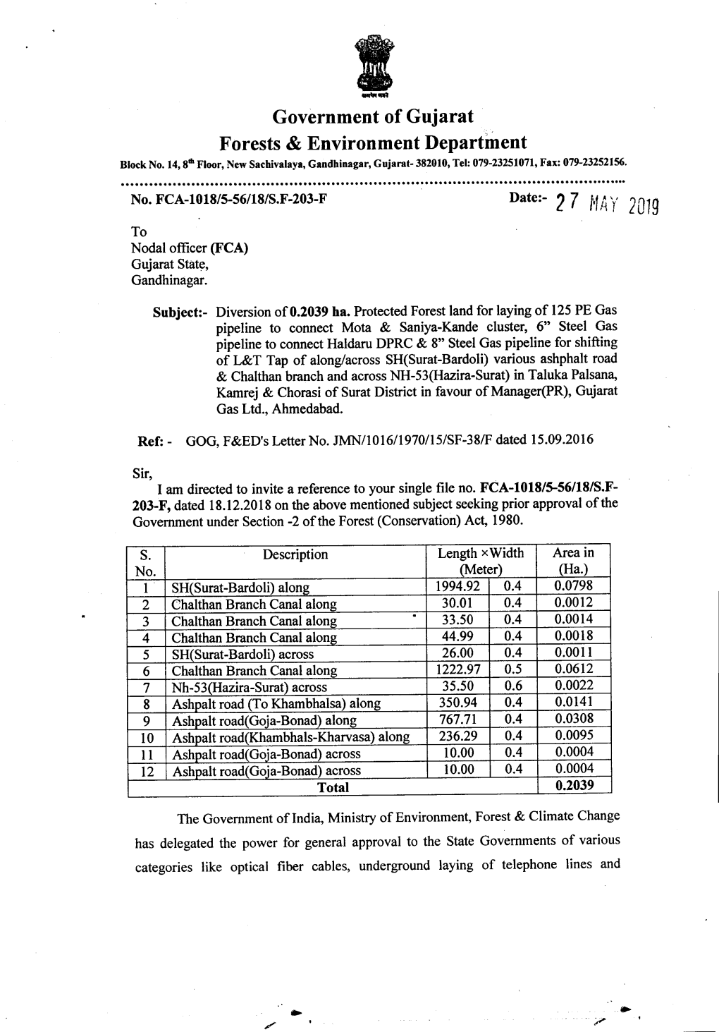 Government of Gujarat Forests & Environment Department