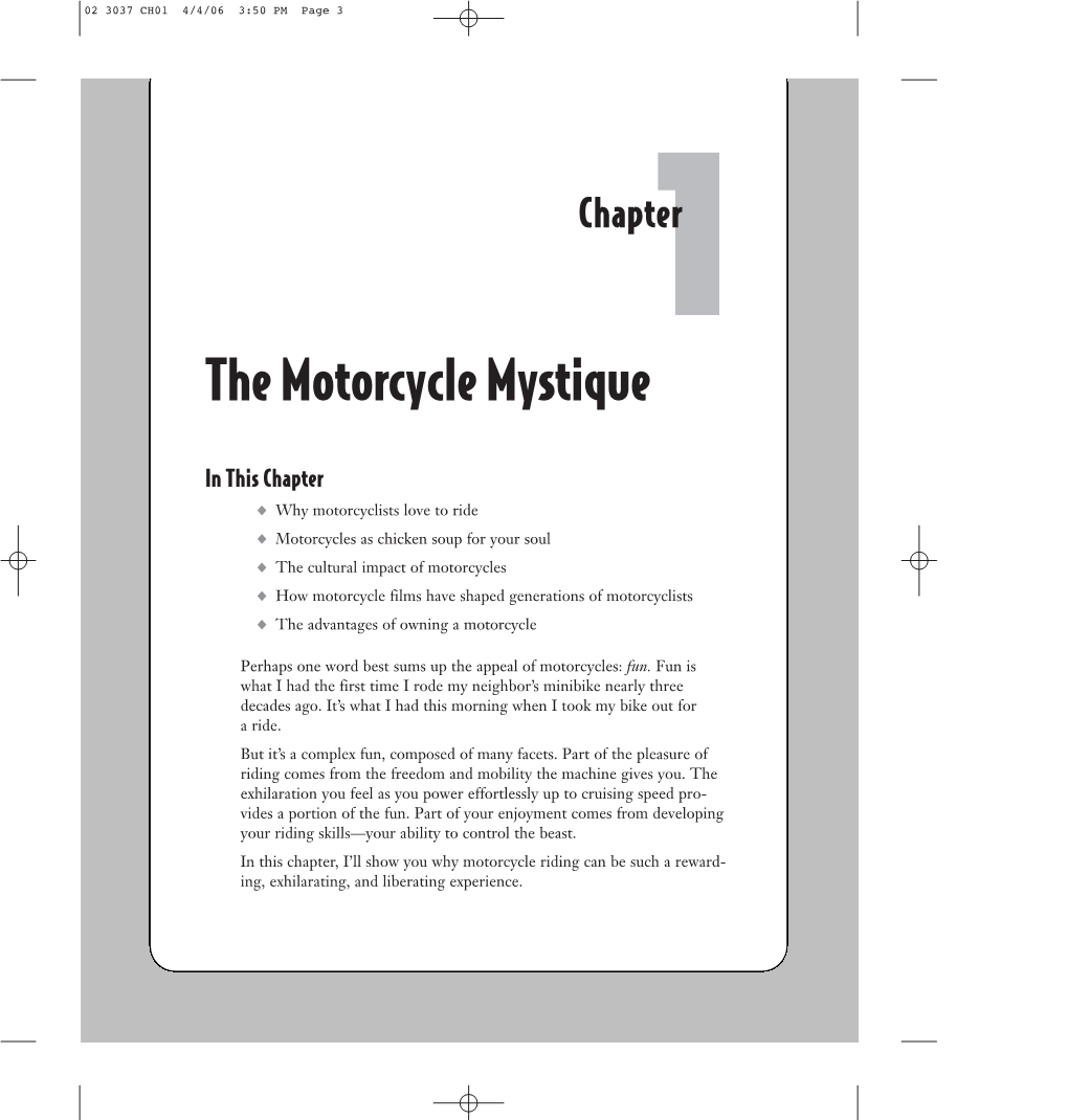 The Motorcycle Mystique