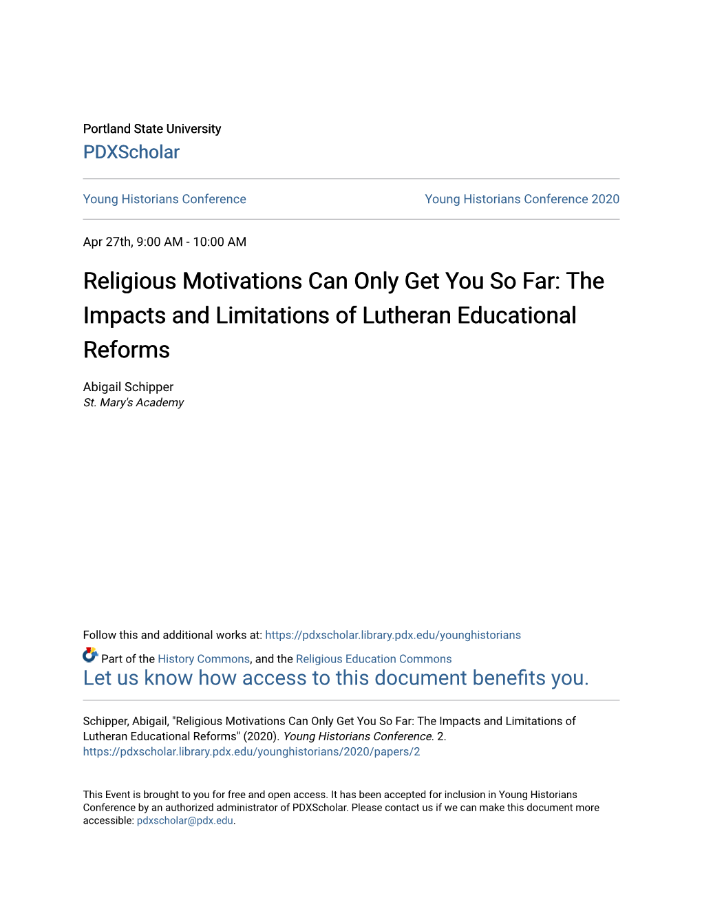 The Impacts and Limitations of Lutheran Educational Reforms