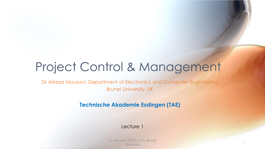 Project Control & Management