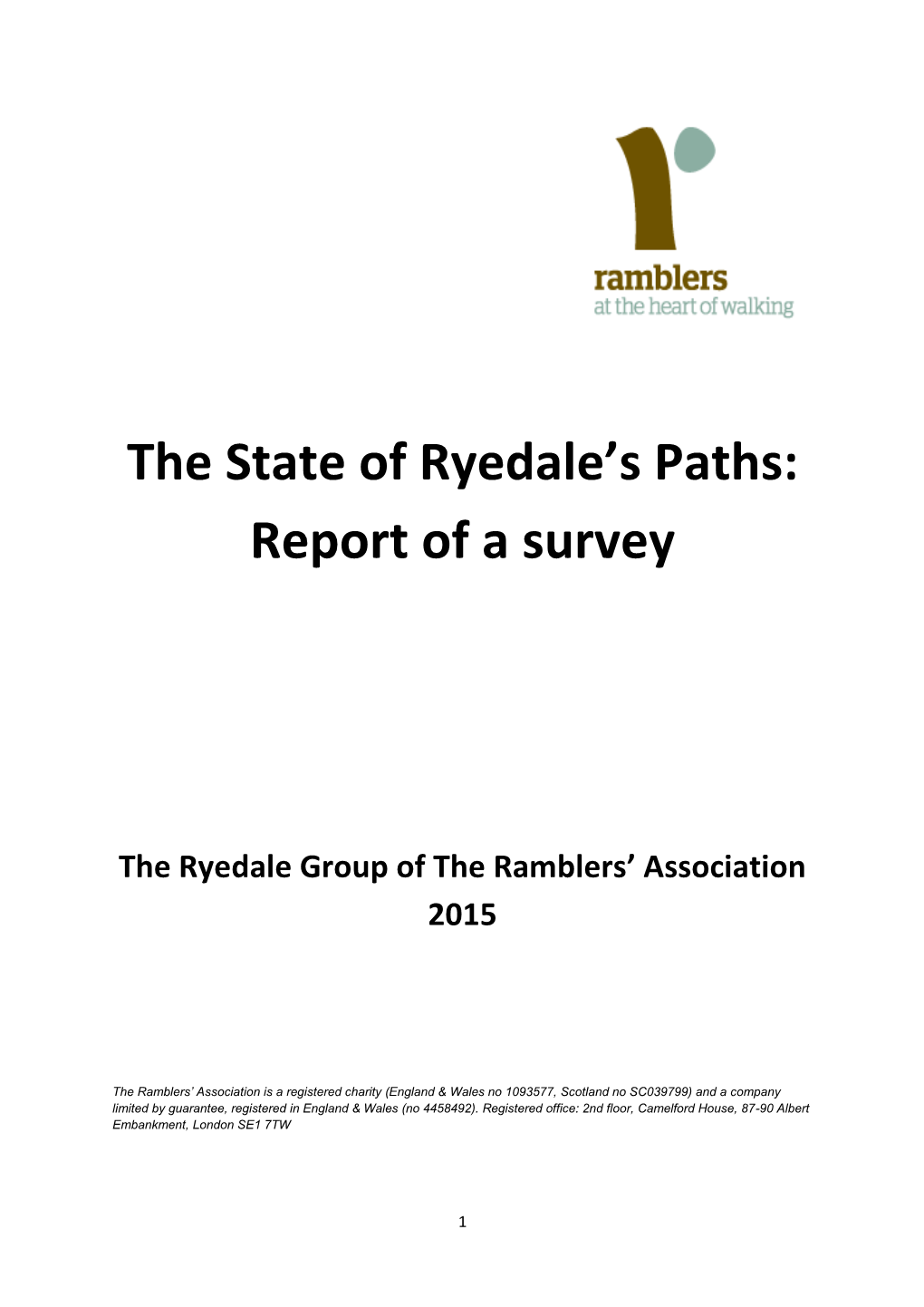 The State of Ryedale's Paths: Report of a Survey