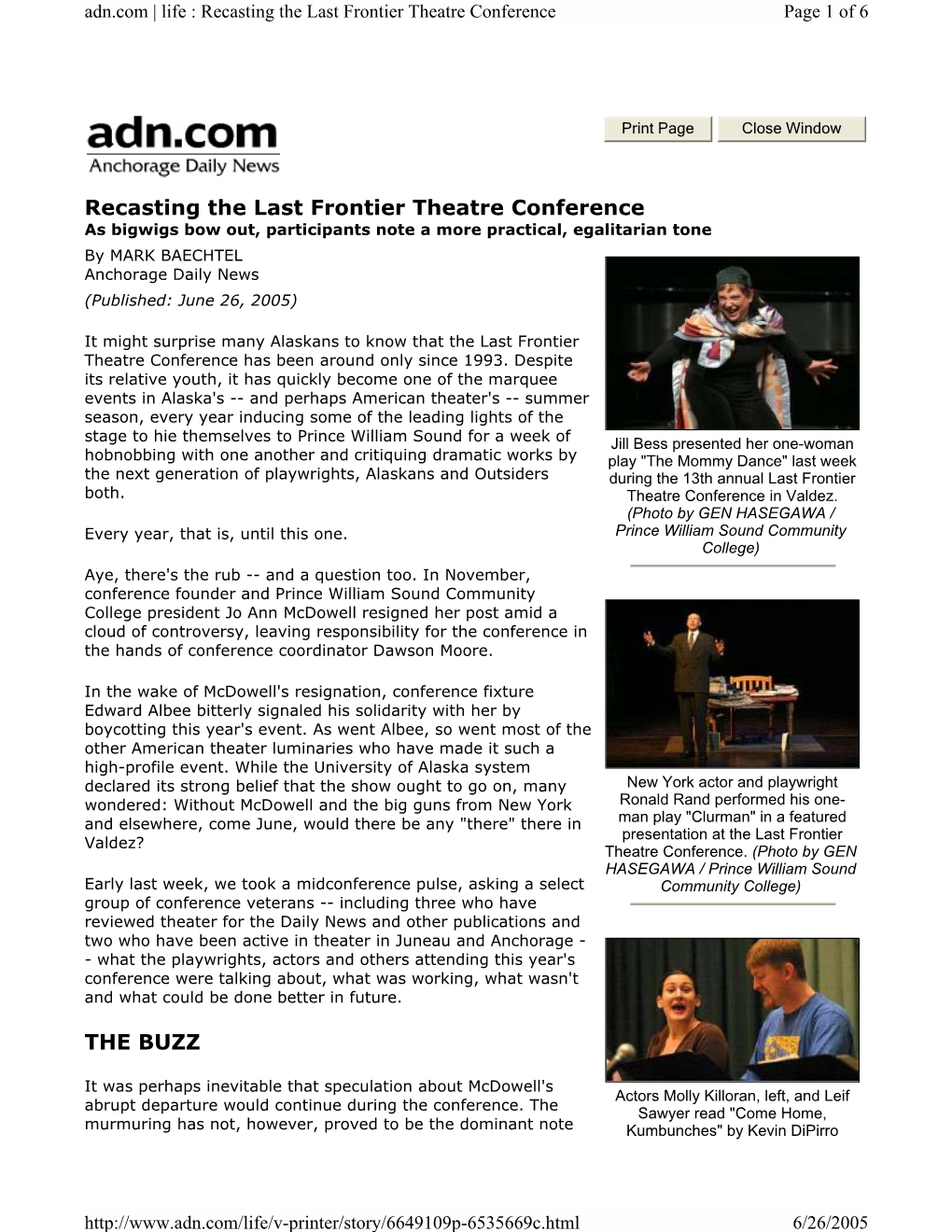 Recasting the Last Frontier Theatre Conference the BUZZ