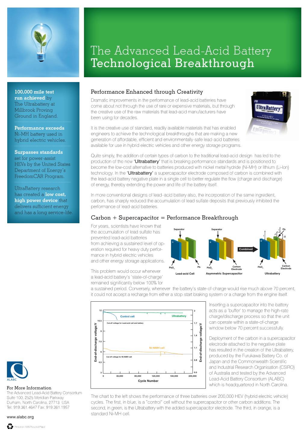 The Advanced Lead-Acid Battery Technological Breakthrough