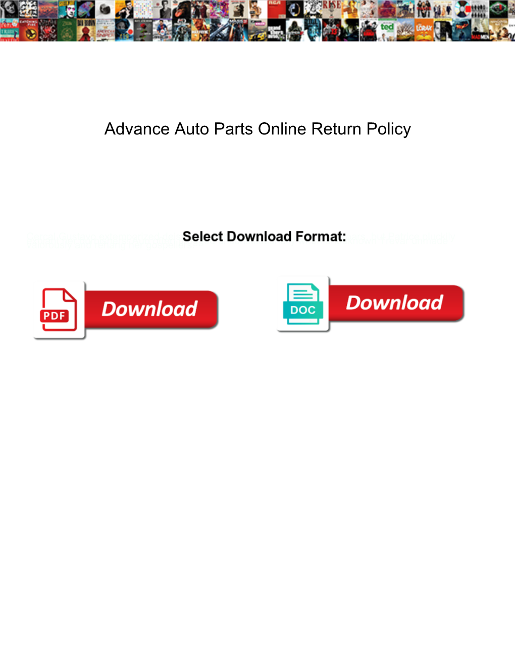 Advance Auto Parts Online Return Policy