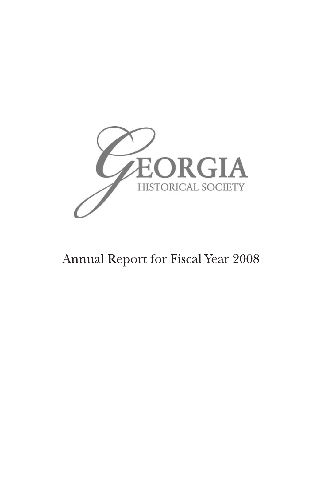 Annual Report for Fiscal Year 2008