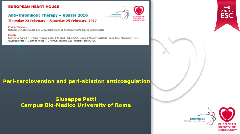 Peri-Cardioversion and Peri-Ablation Anticoagulation
