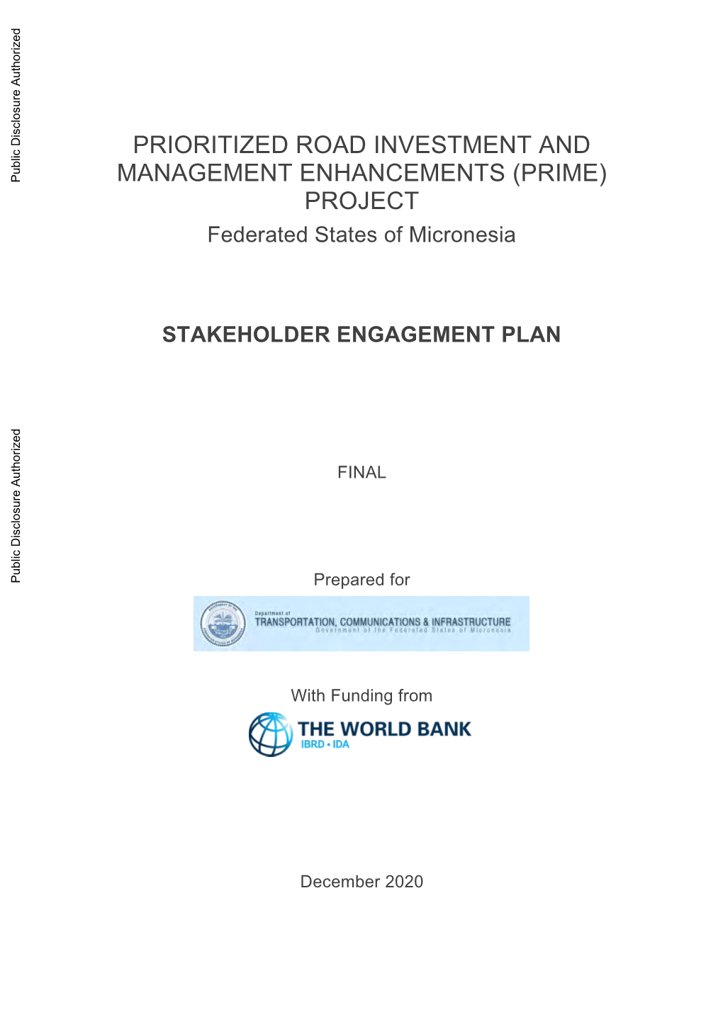 Federated States of Micronesia STAKEHOLDER ENGAGEMENT