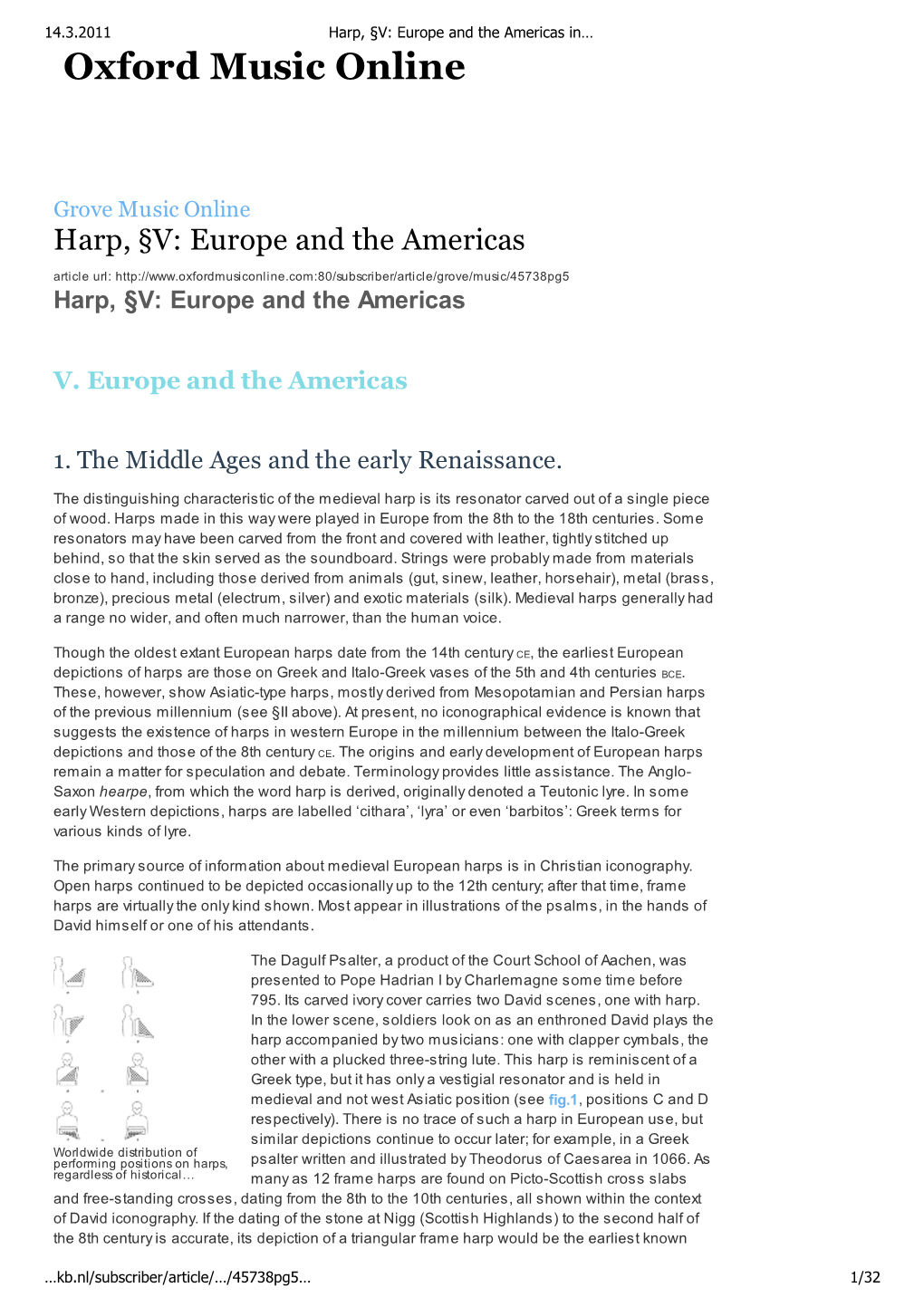 Harp, V Europe and the Americas in Oxford Music Online