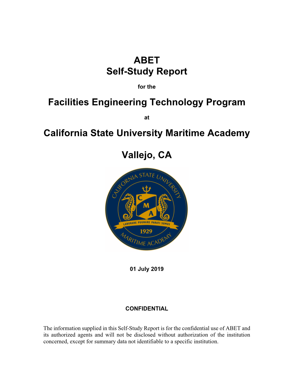 ABET Self-Study Report Facilities Engineering Technology Program