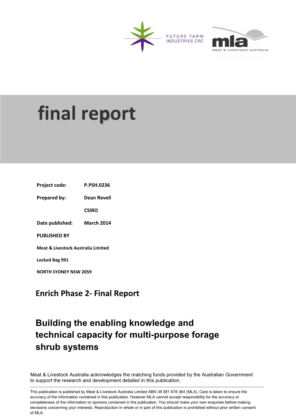 Enrich Phase 2- Final Report