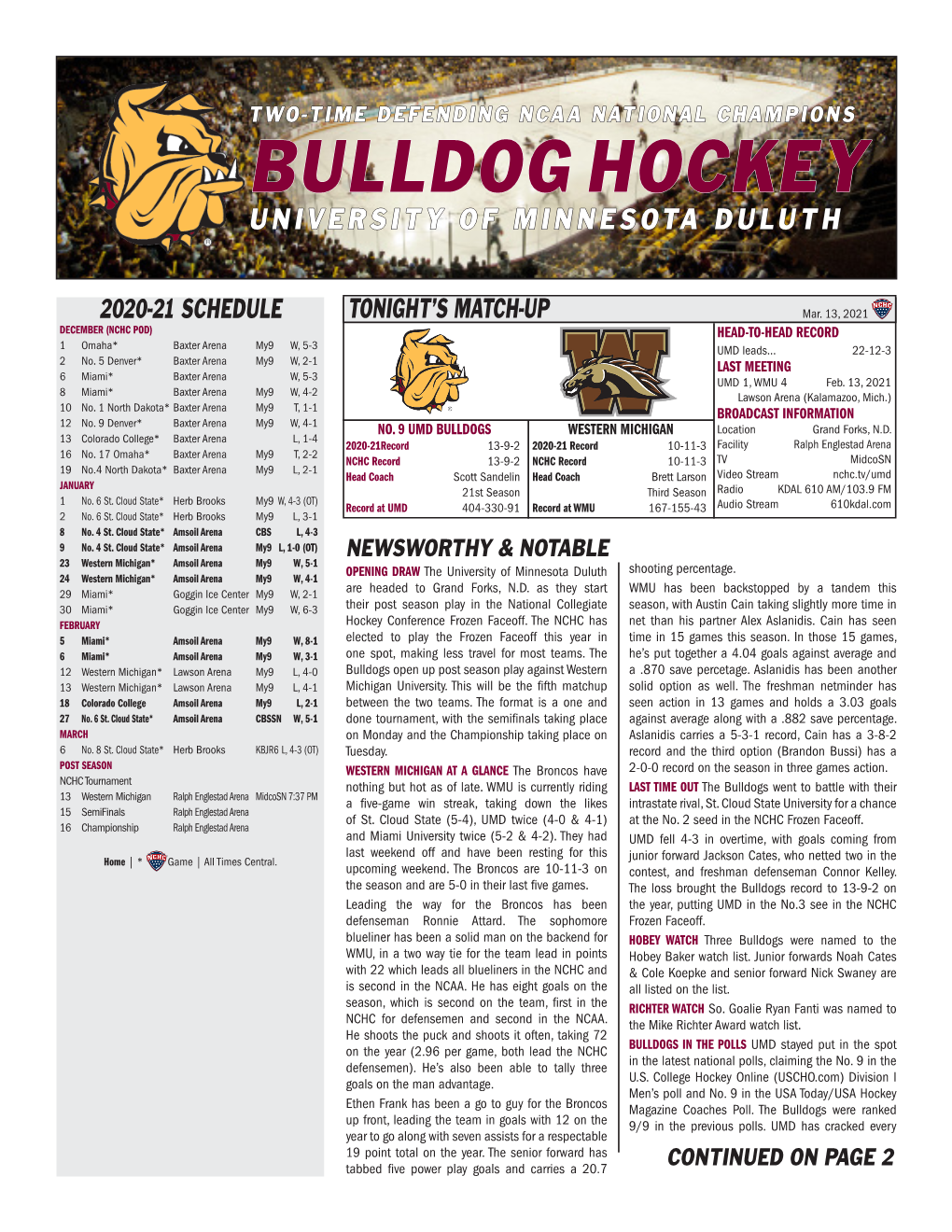 Bulldog Hockey University of Minnesota Duluth