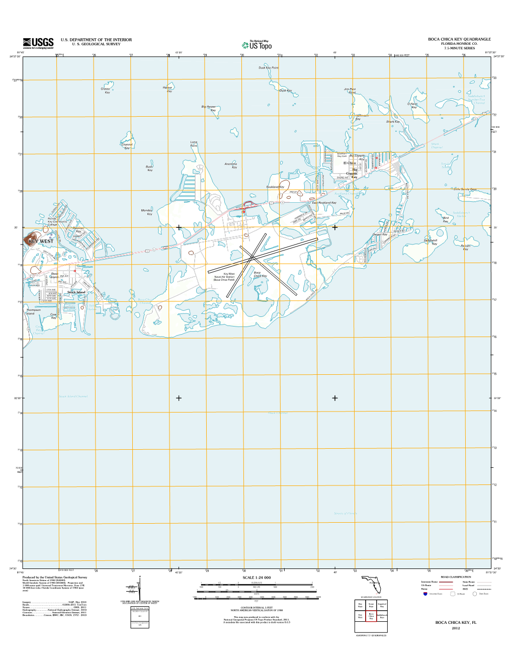 USGS 7.5-Minute Image Map for Boca Chica Key