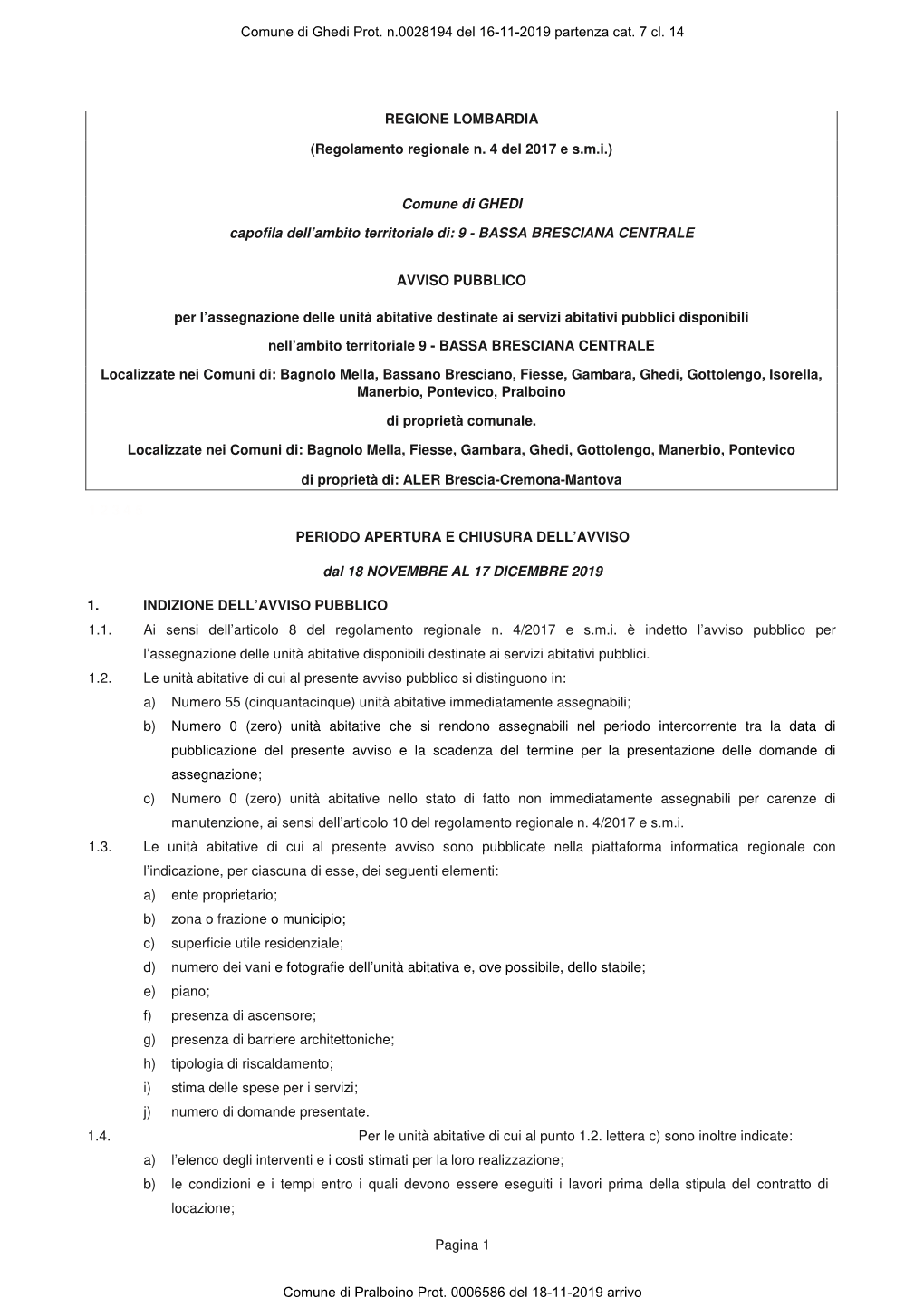 Pagina 1 REGIONE LOMBARDIA