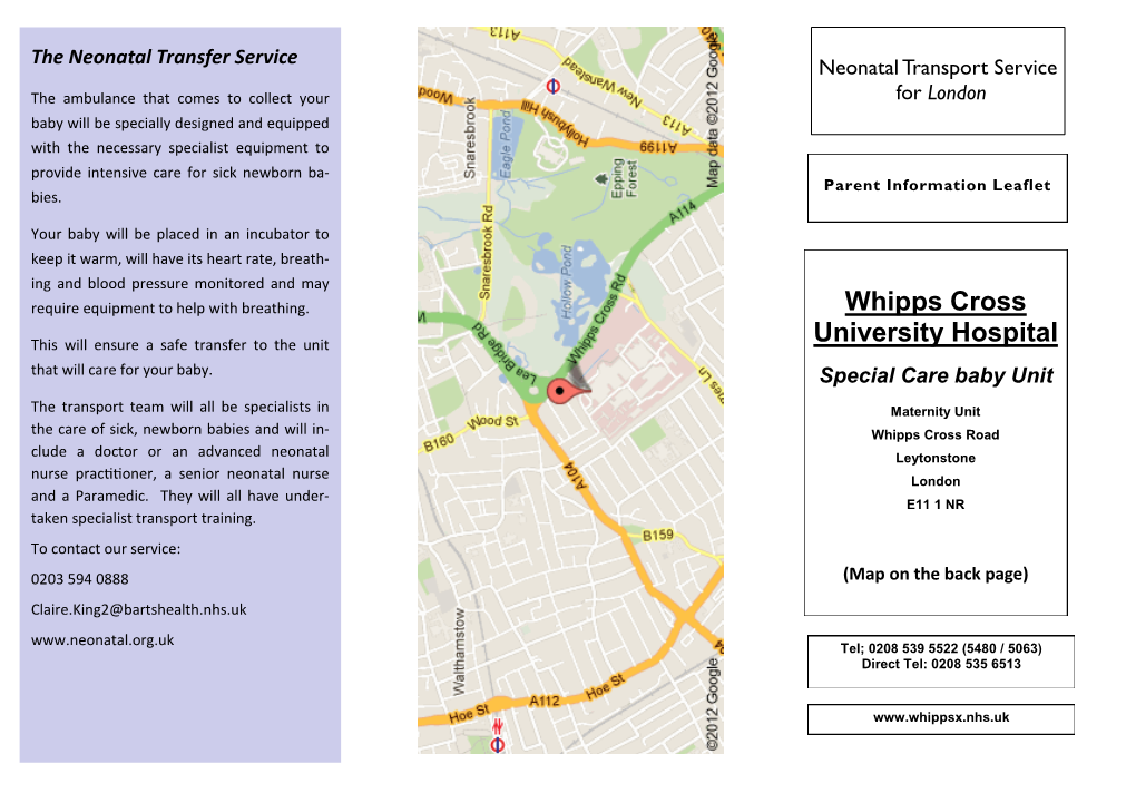 Whipps Cross Hospital Leaflet