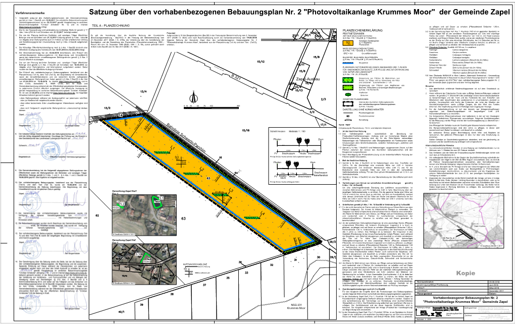 Satzung Über Den Vorhabenbezogenen Bebauungsplan Nr. 2 "Photovoltaikanlage Krummes Moor" Der Gemeinde Zapel