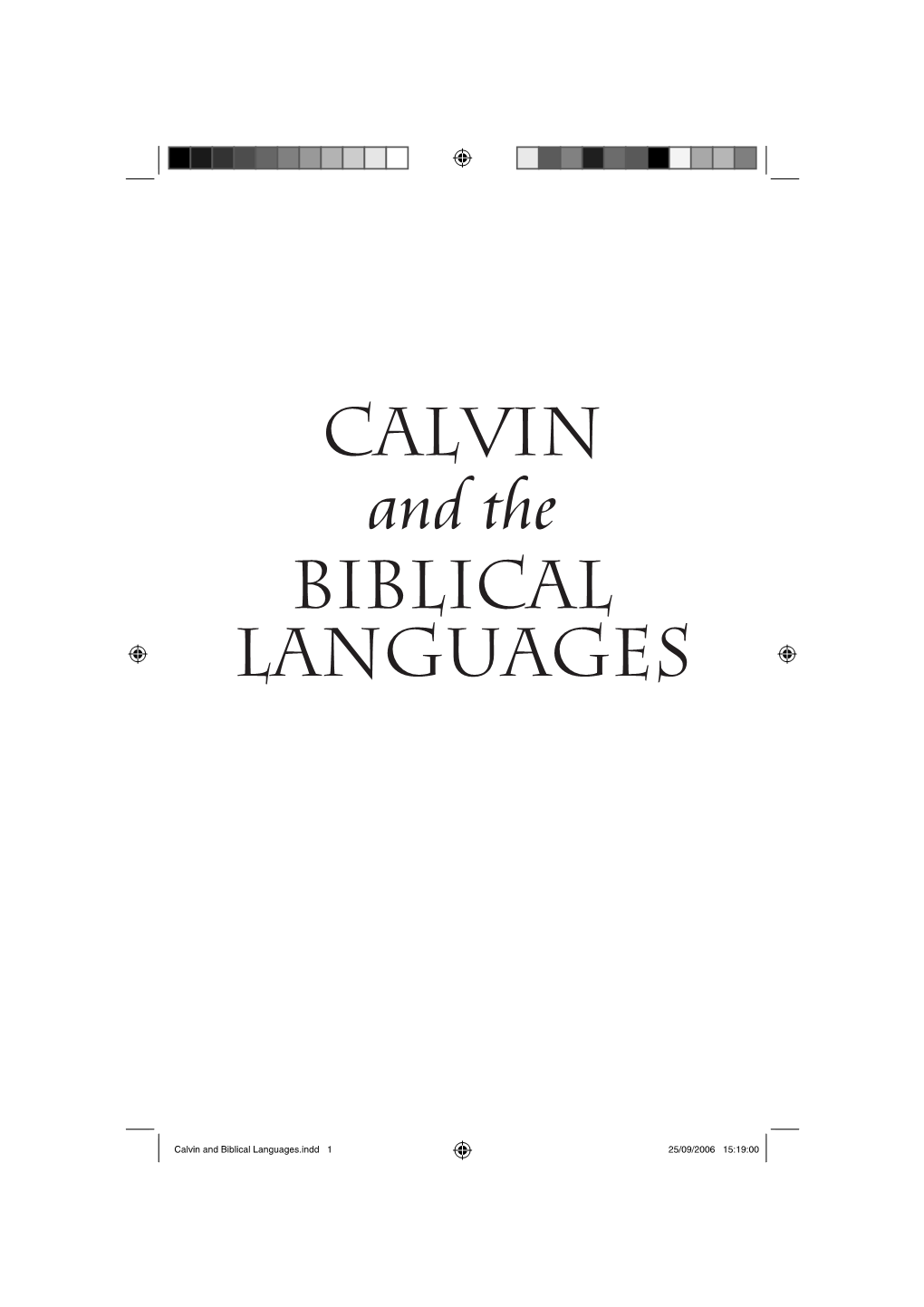 Calvin and Biblical Languages.Indd