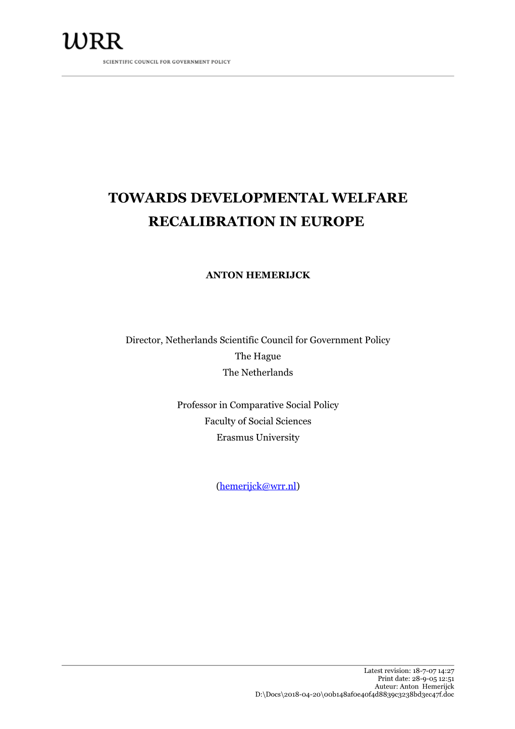 Recalibrating Europe S Semi-Sovereign Welfare States and the Imperative of Open Coordination