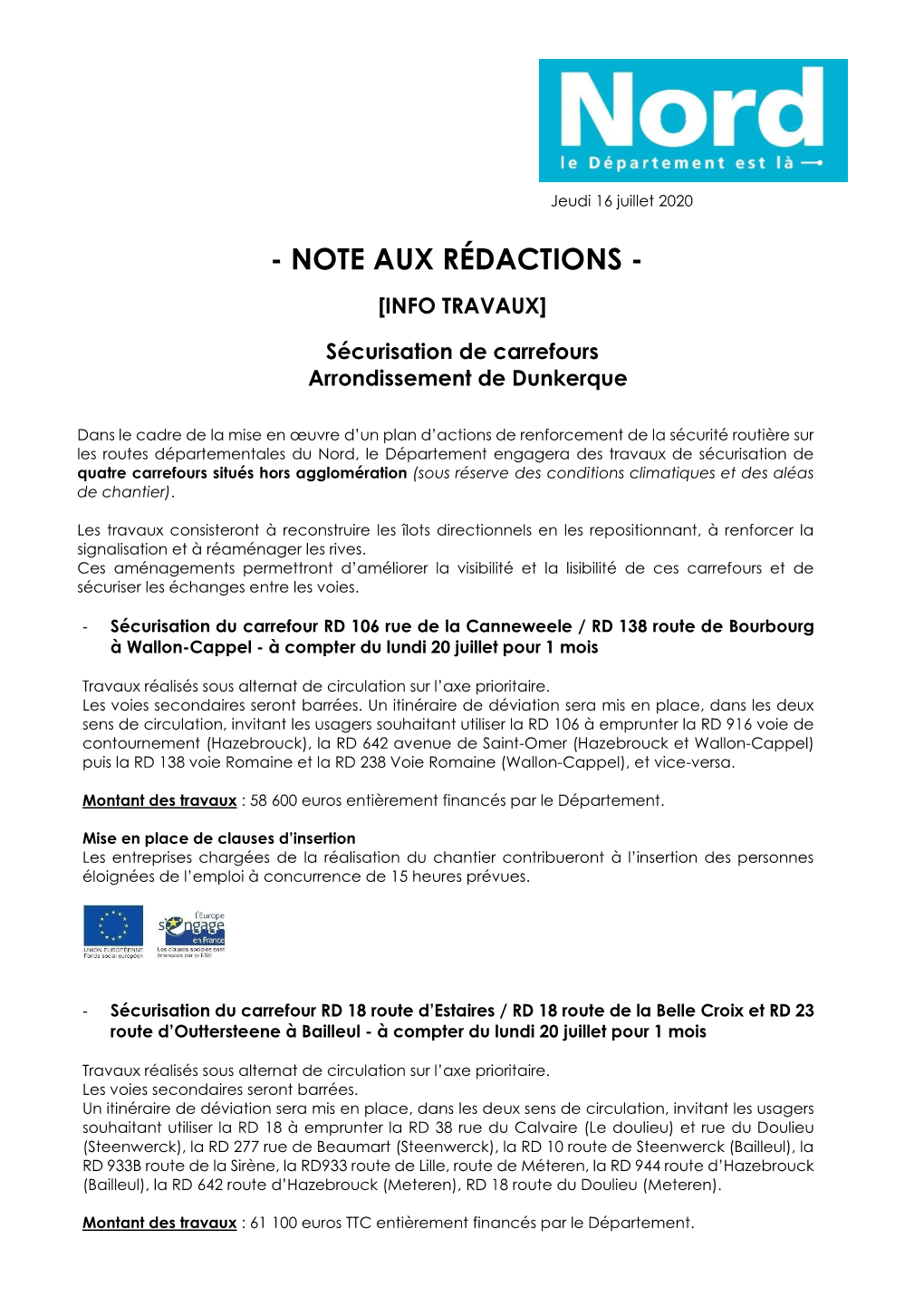 Note Aux Rédactions