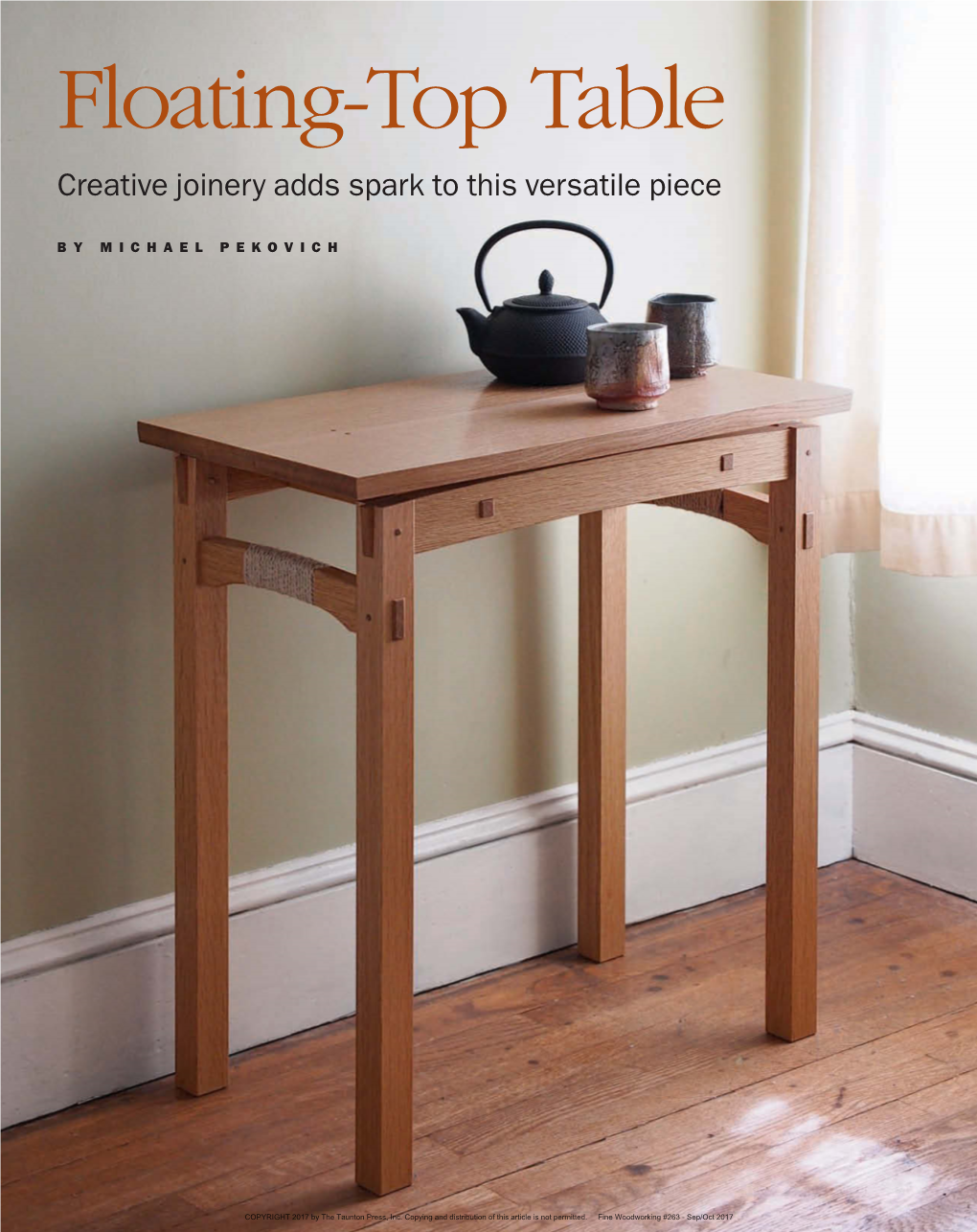 Floating-Top Table Creative Joinery Adds Spark to This Versatile Piece