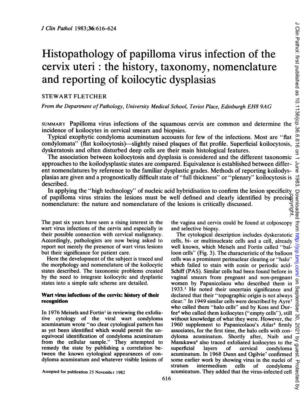 Histopathology of Papilloma Virus Infection of the Cervix Uteri : the History, Taxonomy, Nomenclature and Reporting of Koilocytic Dysplasias