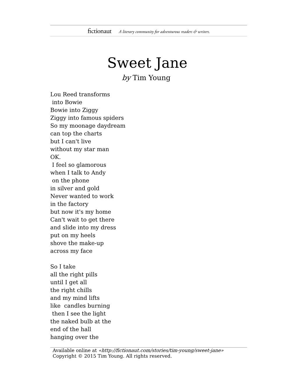 Sweet Jane by Tim Young