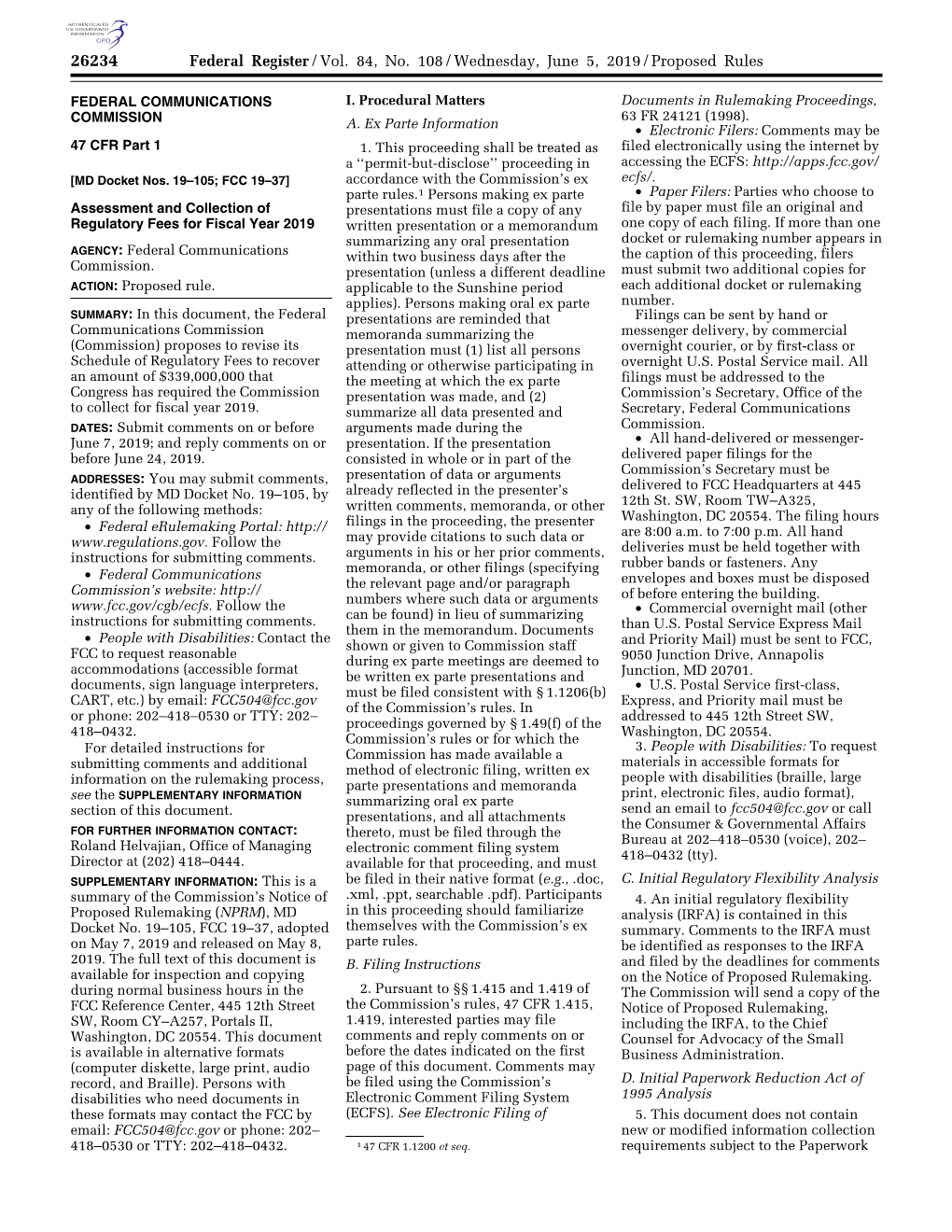 Federal Register/Vol. 84, No. 108/Wednesday, June 5, 2019