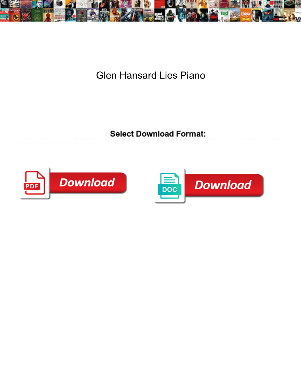 Glen Hansard Lies Piano