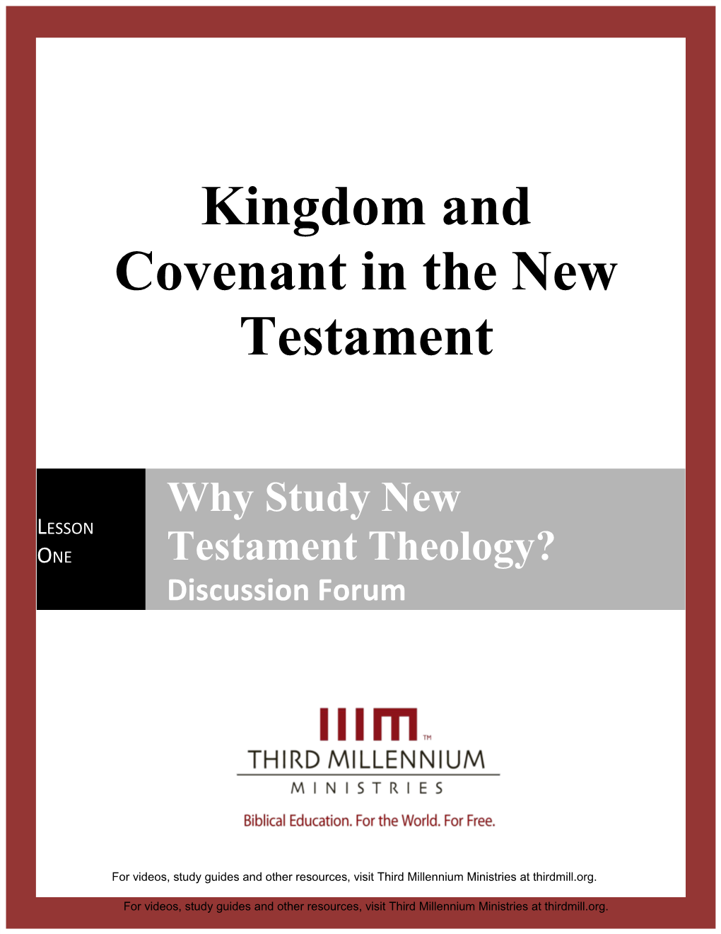 Kingdom and Covenant in the New Testament s1