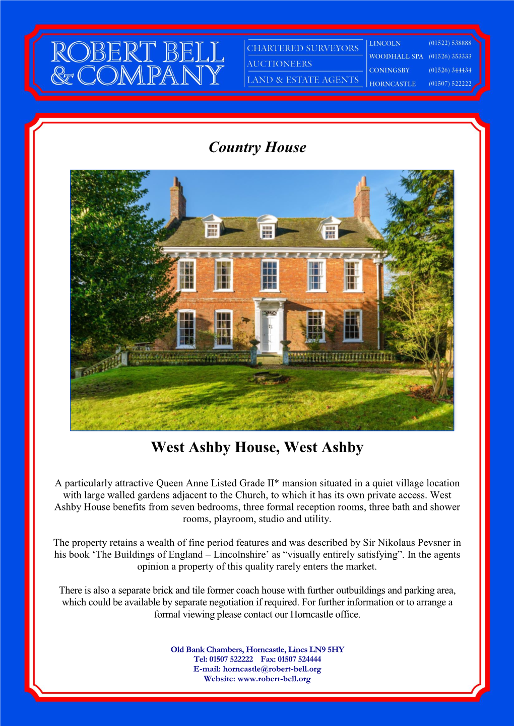 Country House West Ashby House, West Ashby