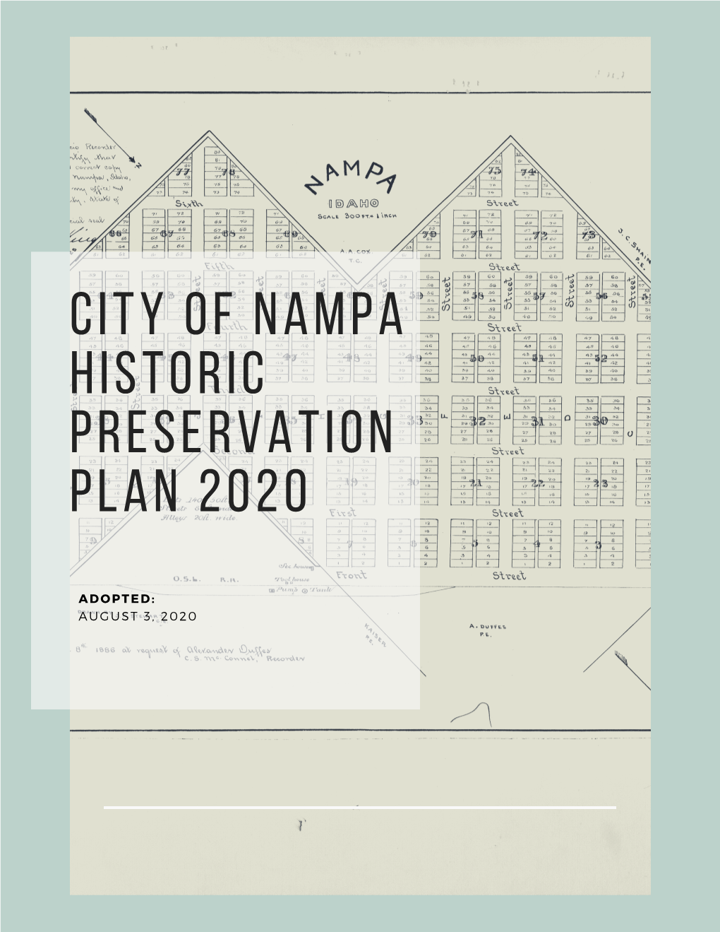 City of Nampa Historic Preservation Plan 2020