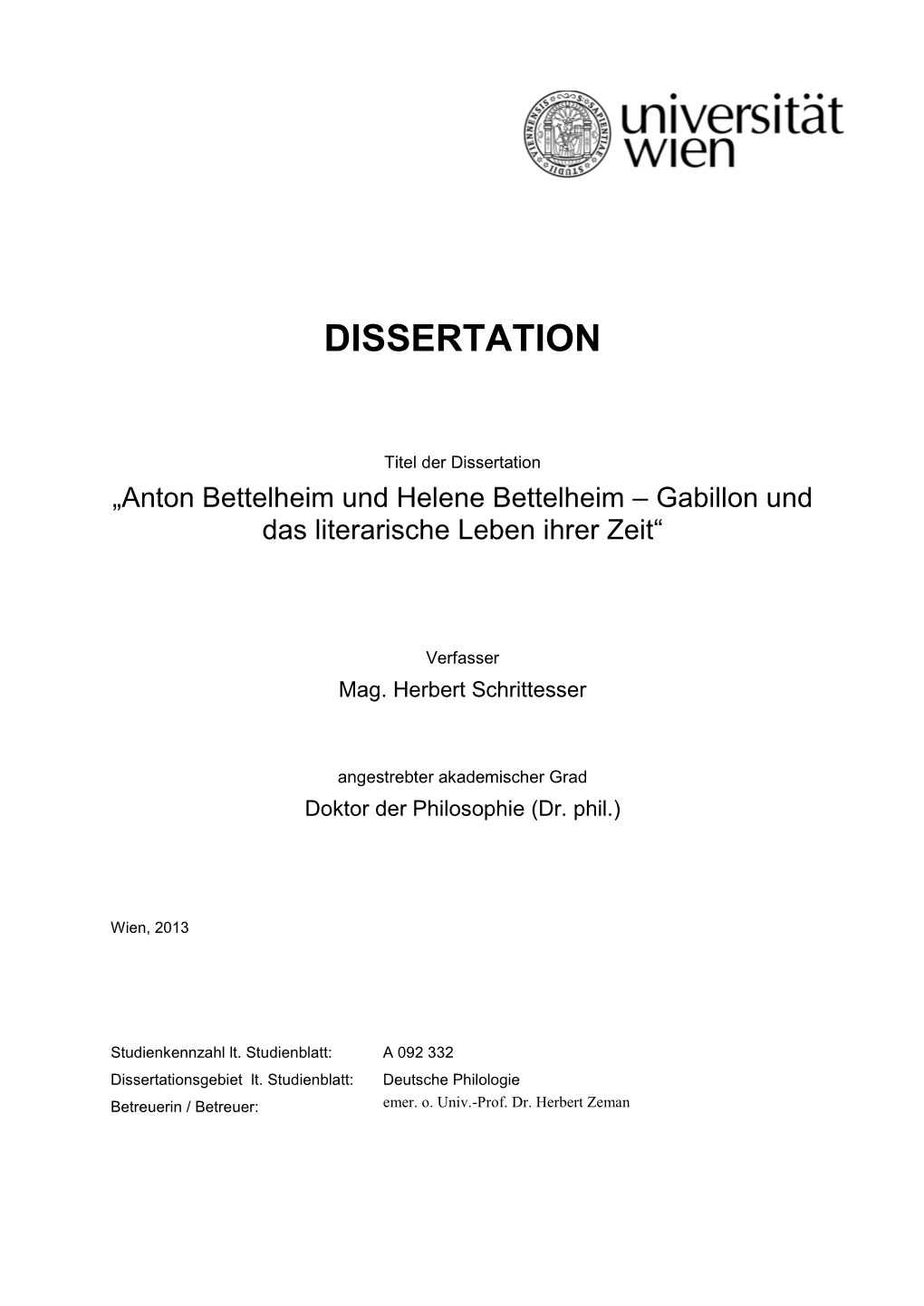 Dissertation