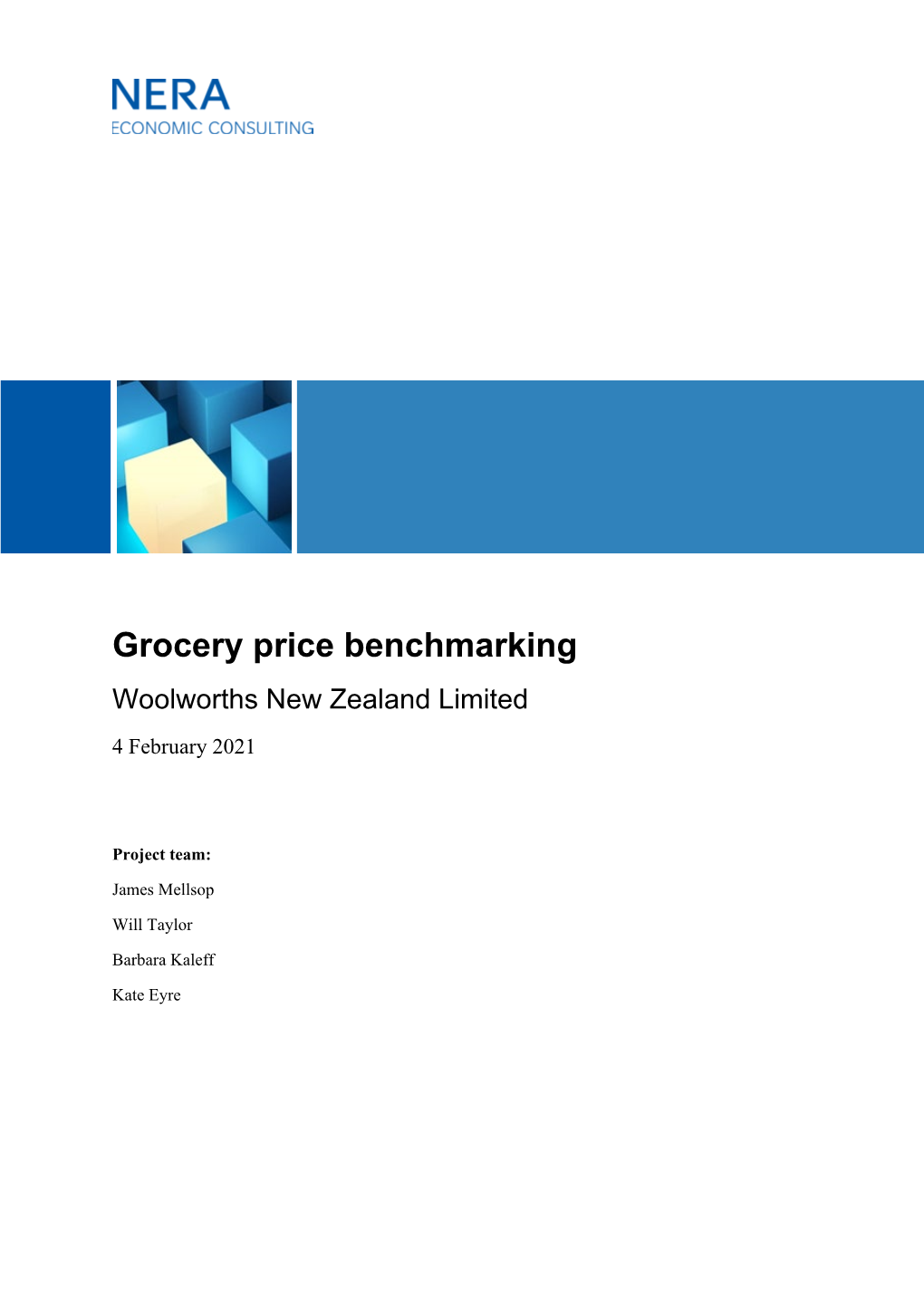 Grocery Price Benchmarking Woolworths New Zealand Limited 4 February 2021