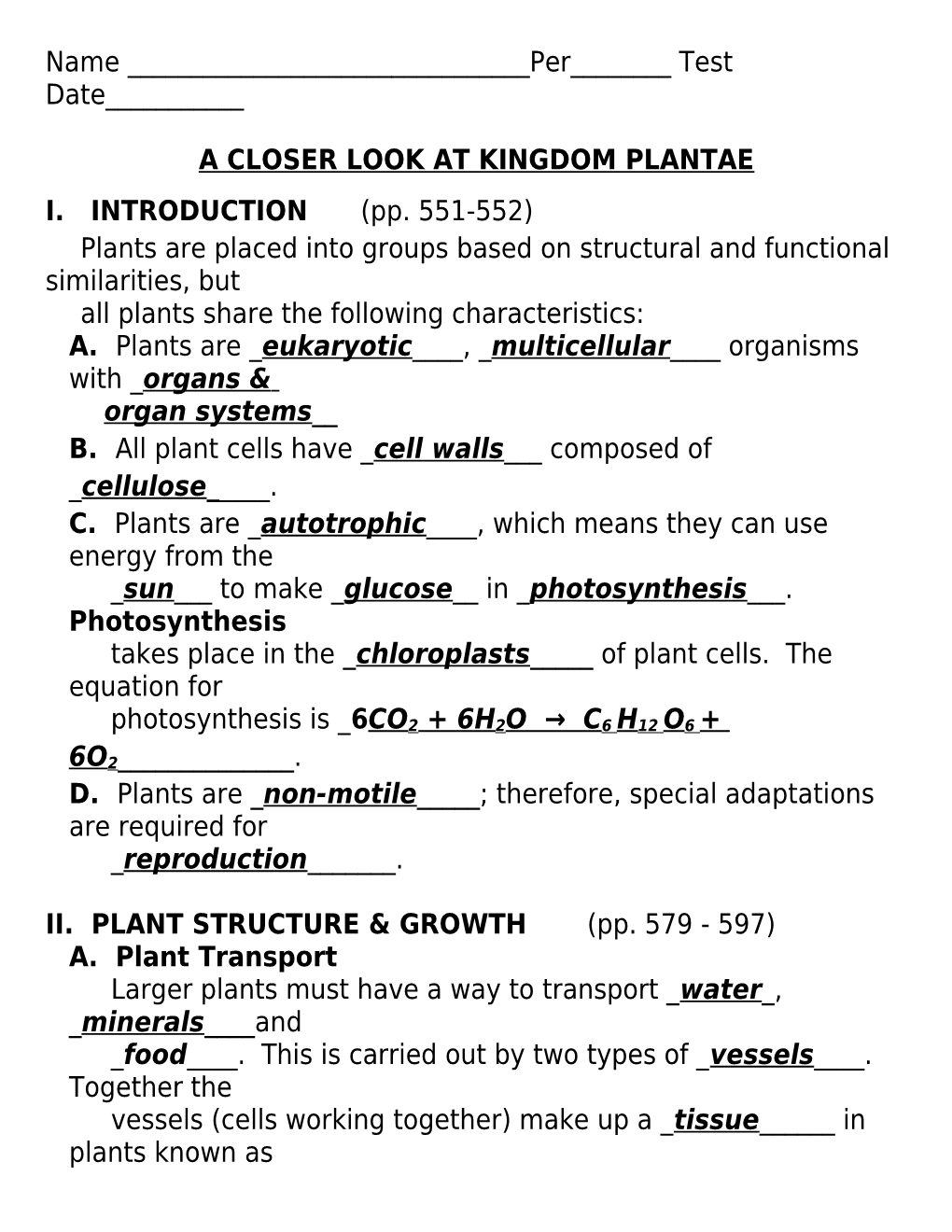 A Closer Look at Kingdom Plantae