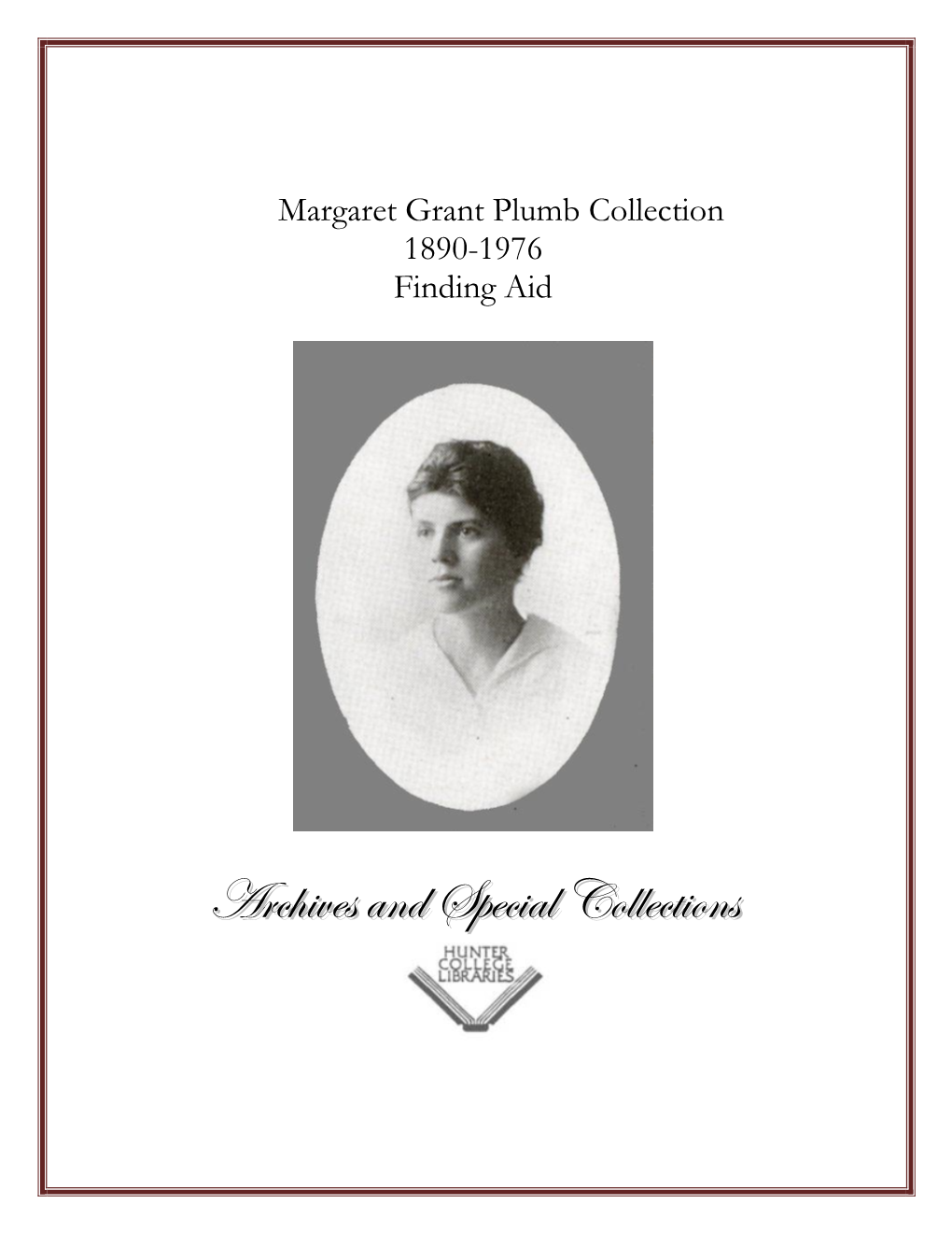 Margaret Grant Plumb Collection, 1890-1976