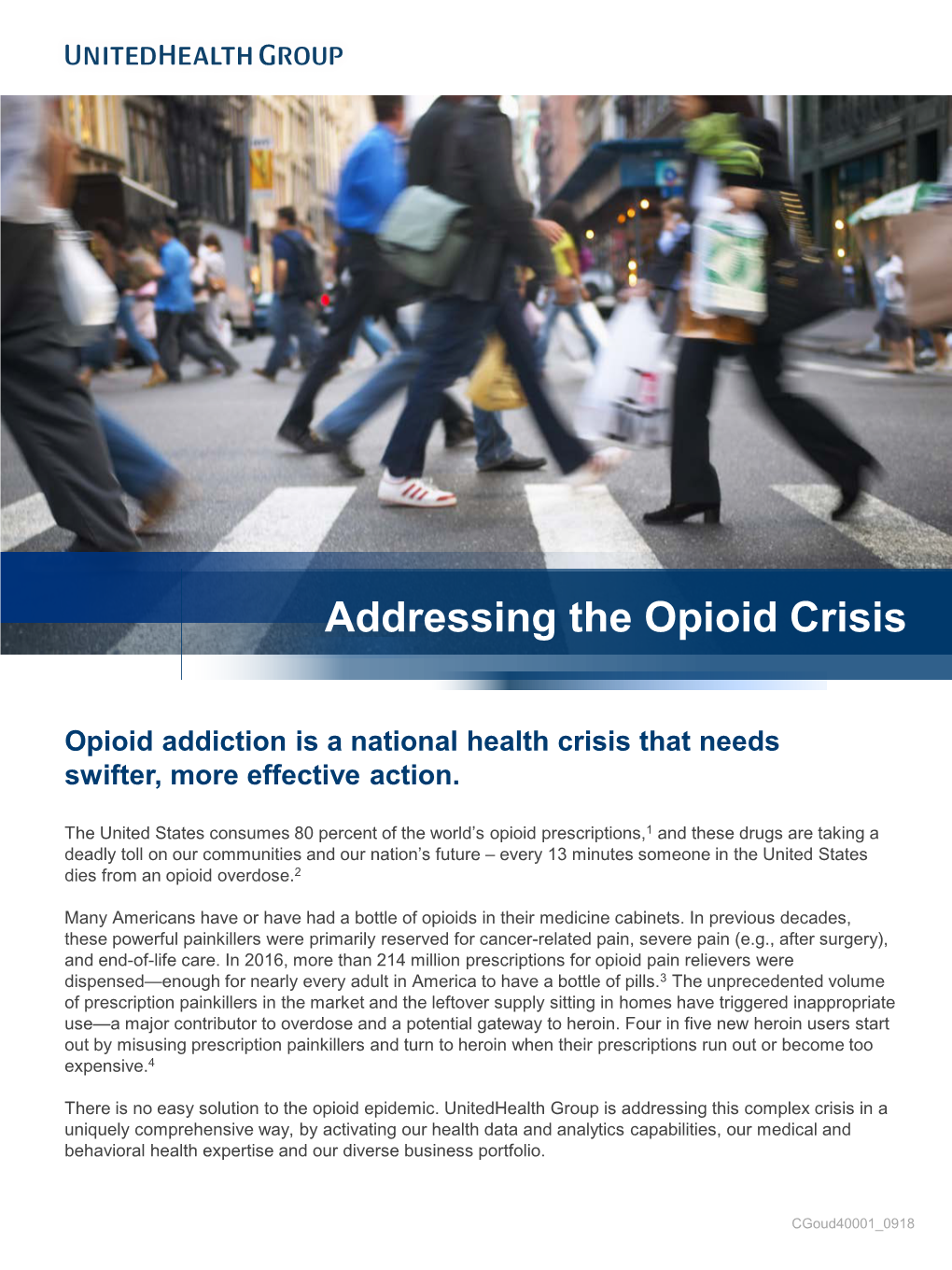 Addressing the Opioid Crisis