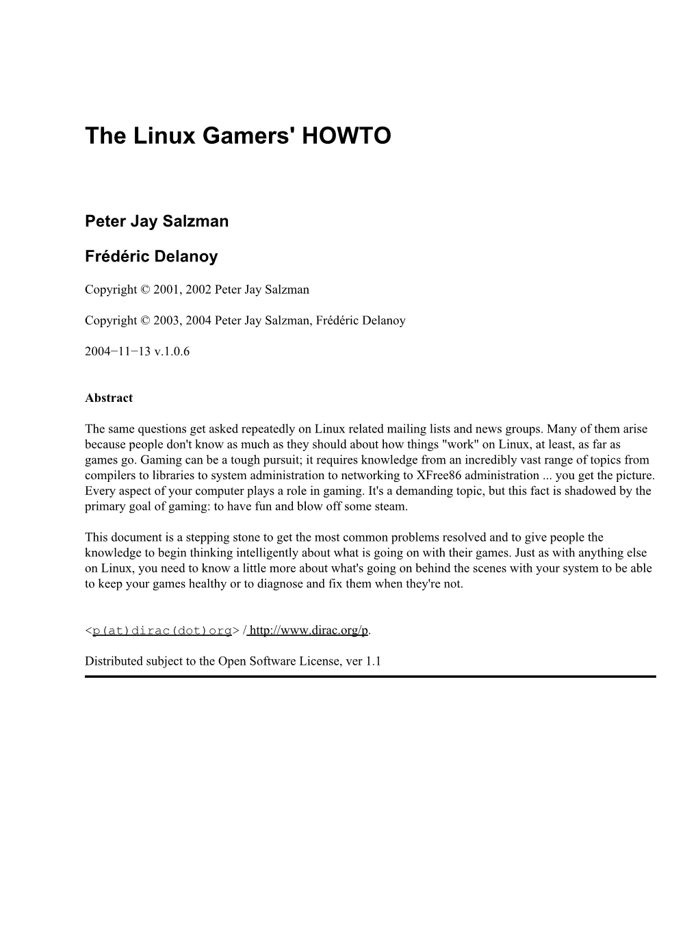 The Linux Gamers' HOWTO