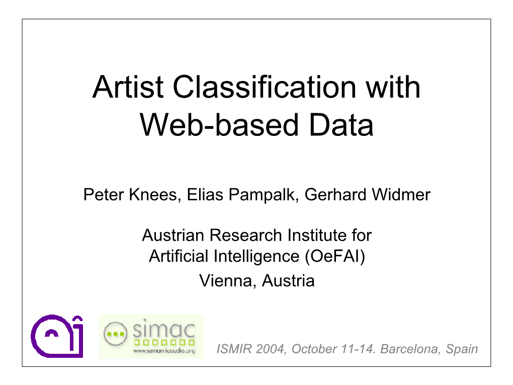 Artist Classification with Web-Based Data